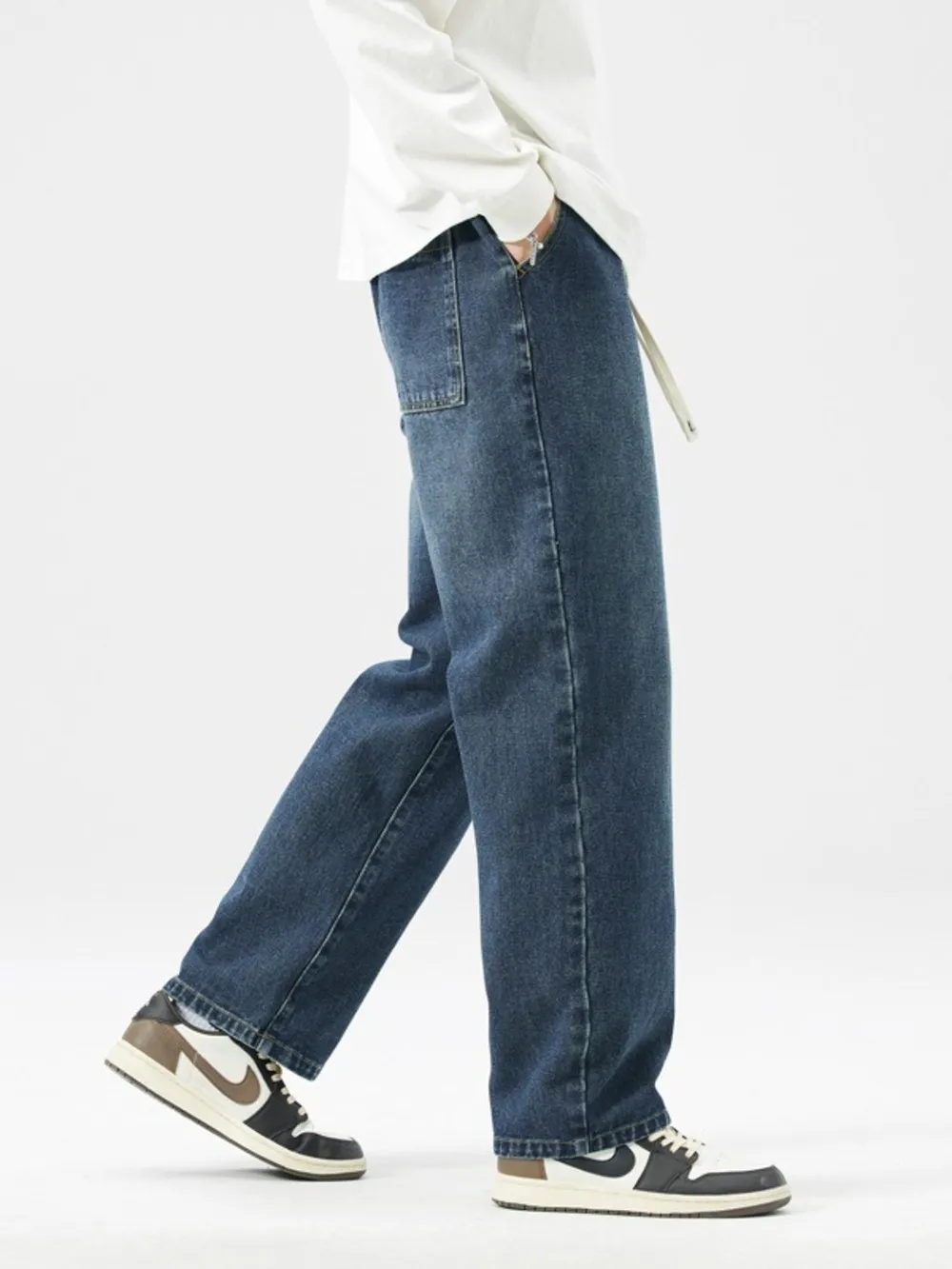 Men's Full Size Wide Leg Wash Jeans Plus Size, image 6