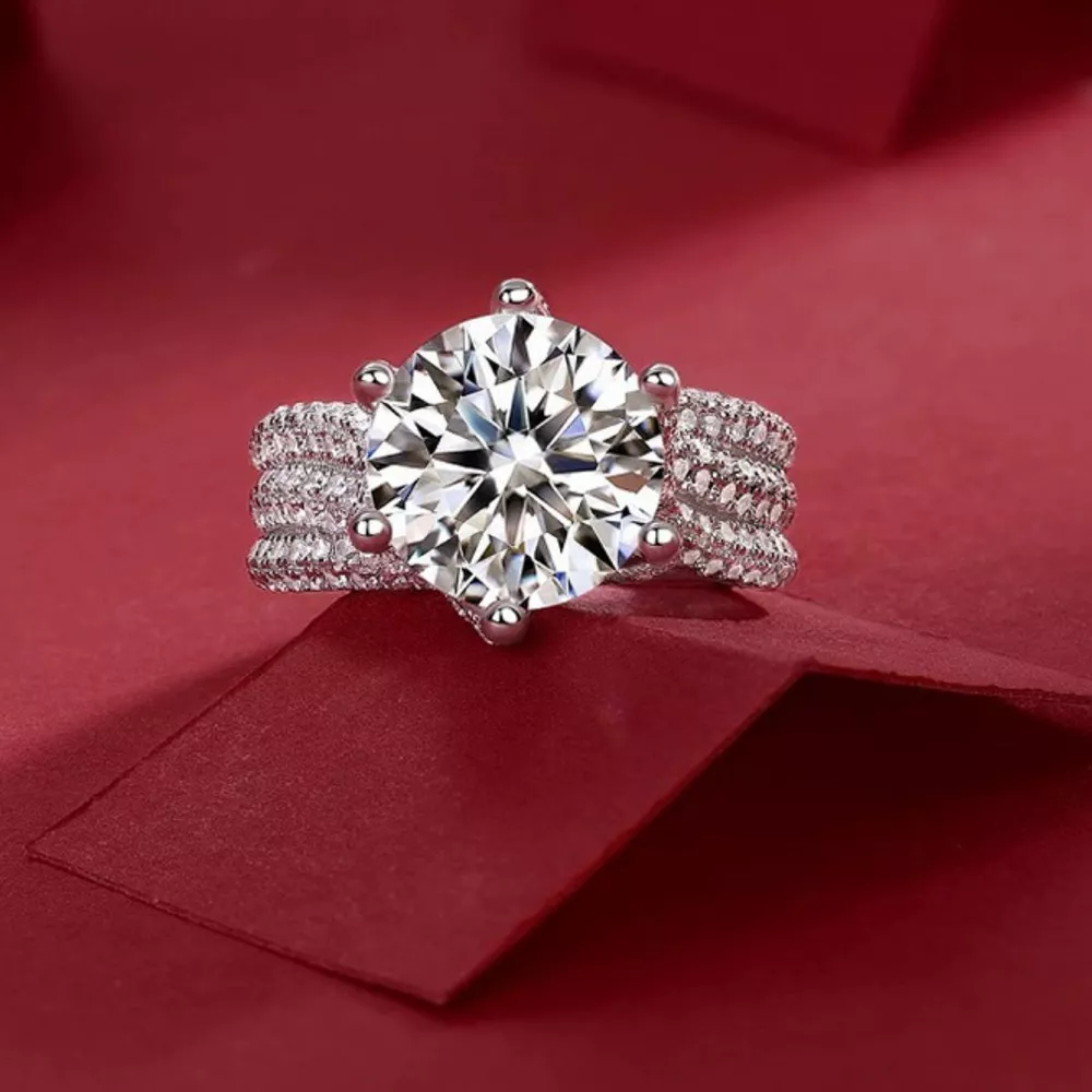 5 Carat Moissanite 925 Sterling Silver Ring, image 2