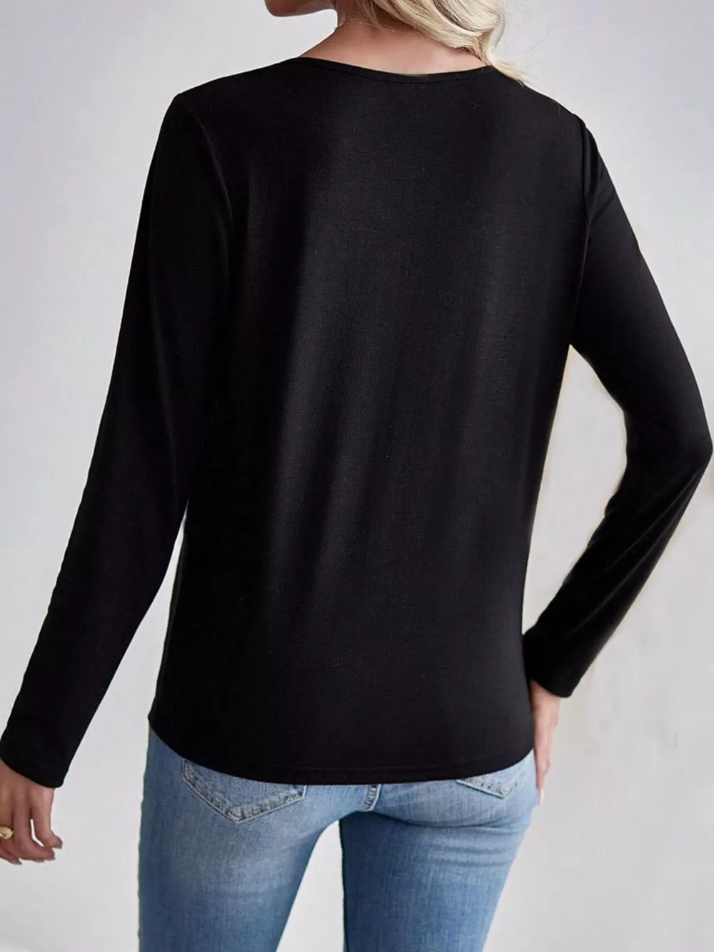 Notched Long Sleeve T-Shirt, image 3