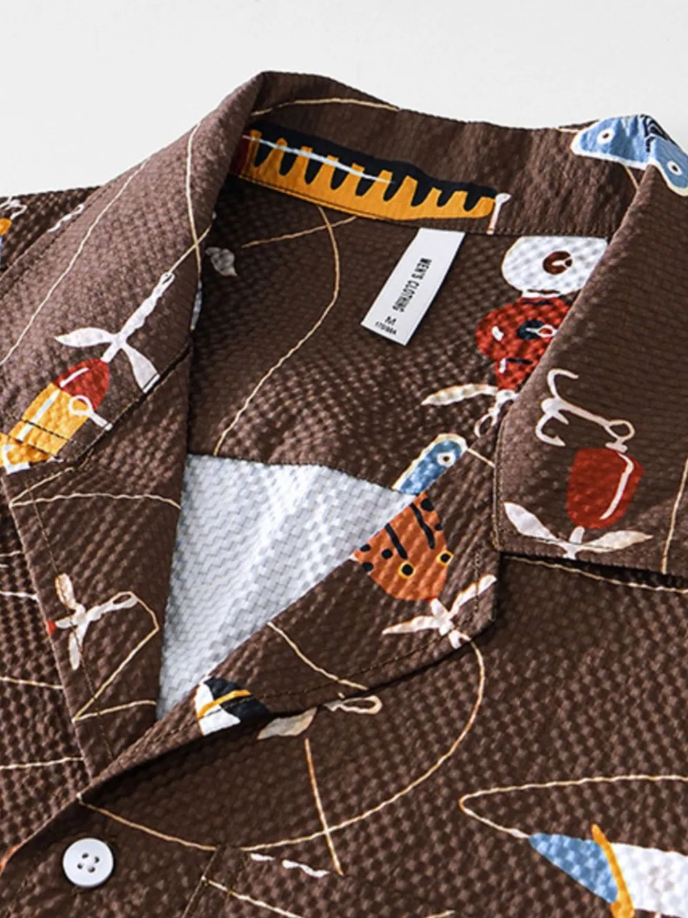 Men's Printed Button Up Short Sleeve Shirt, image 8
