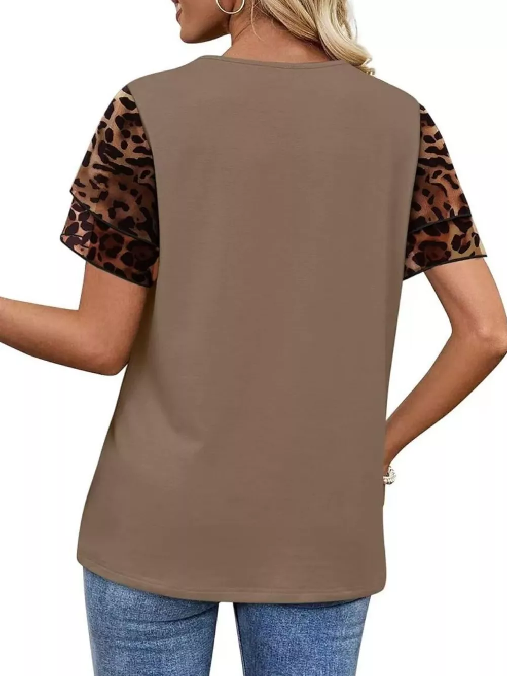 Layered Short Sleeve Round Neck T-Shirt, image 2
