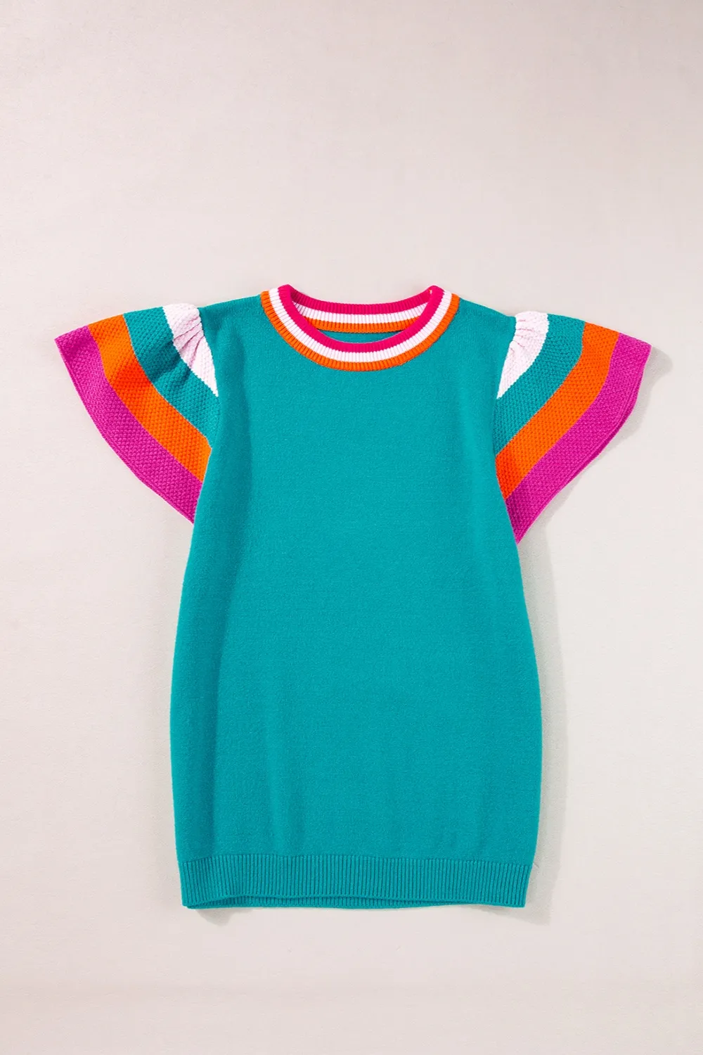 Color Block Round Neck Knit Top, image 5