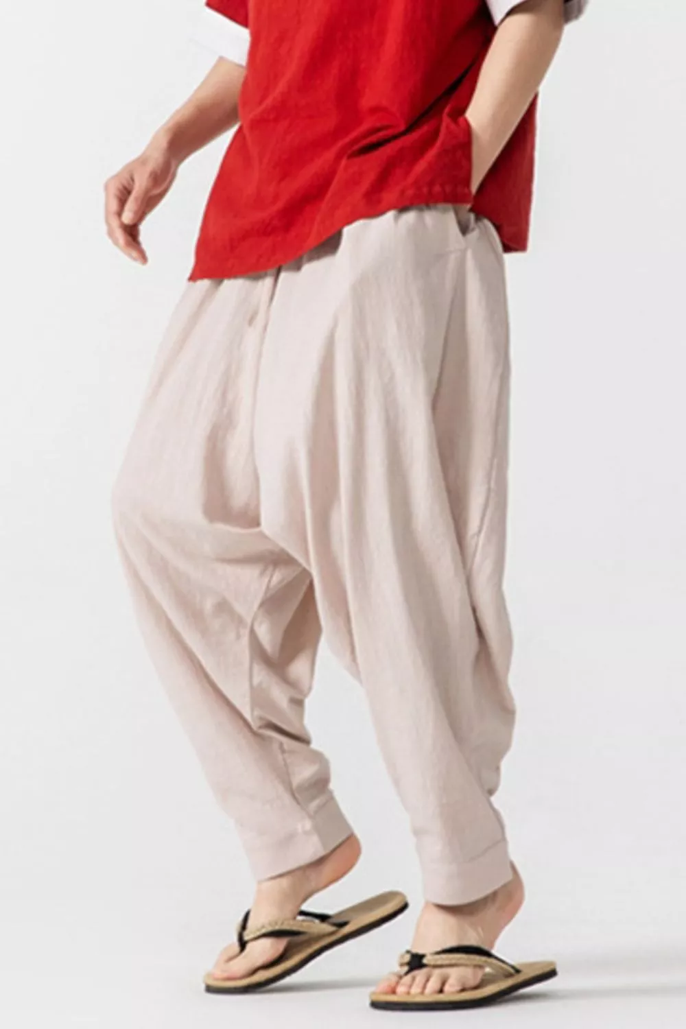 Men's Plus Size Loose Fit Harem Pants, image 4