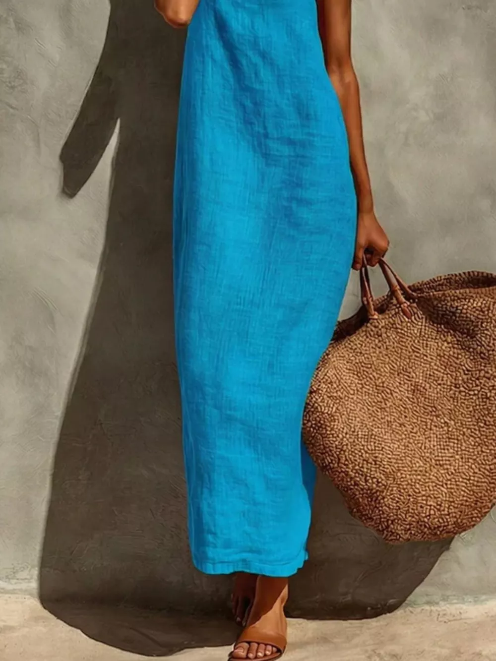 Sleeveless Linen Casual Maxi Dress, image 7