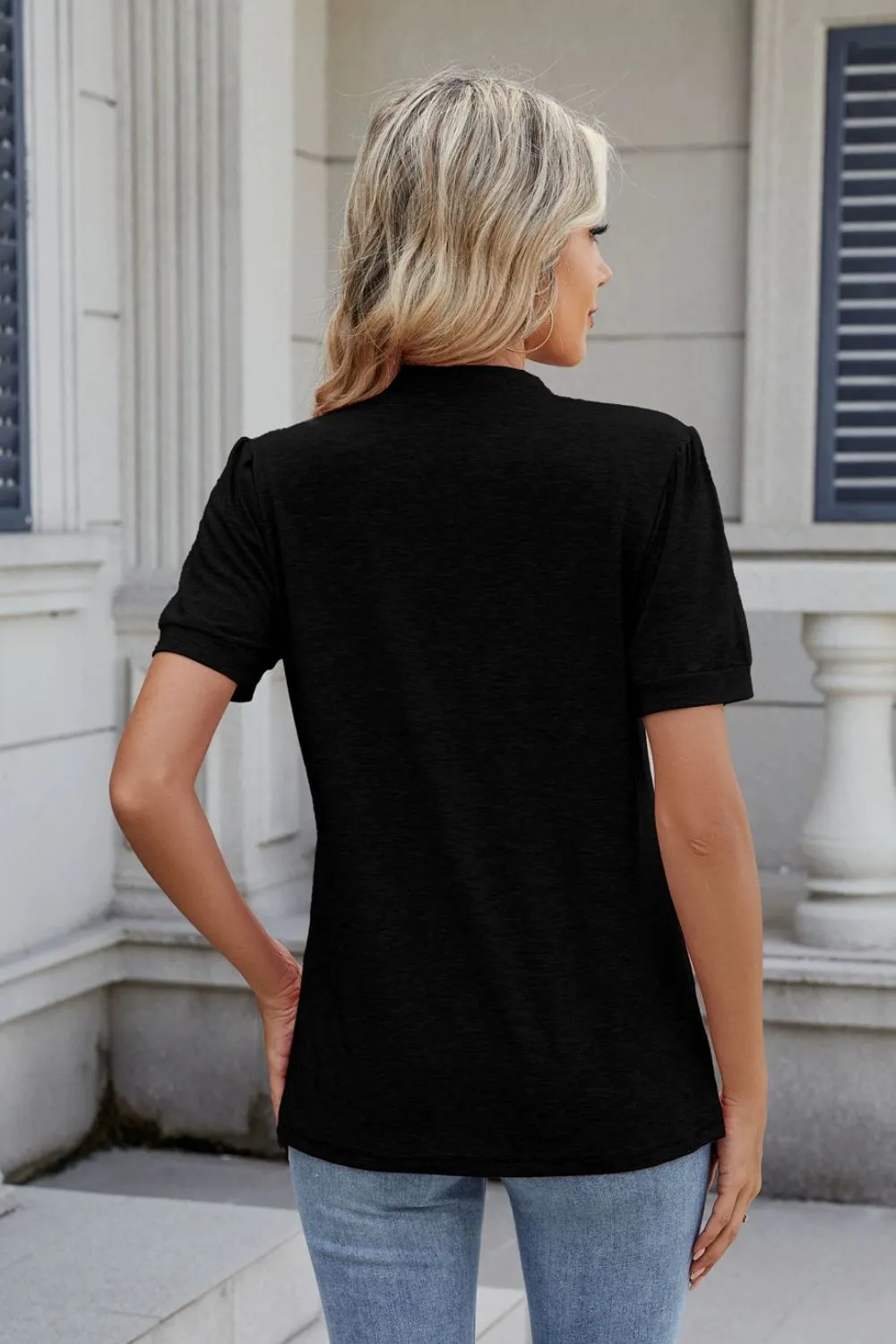 Notched Short Sleeve Top, image 10