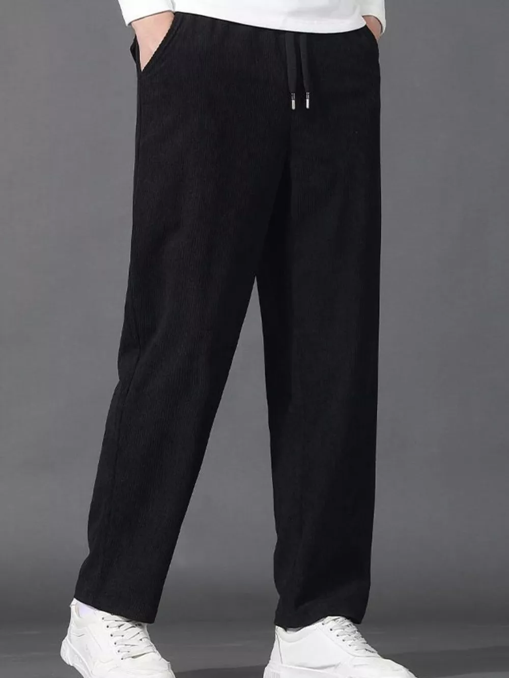 Men's Plus Size Drawstring Loose Fit Pants, image 5