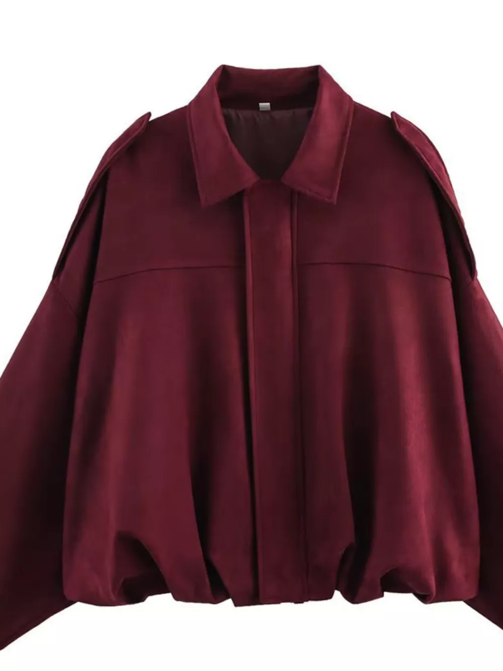 Collared Neck Dropped Shoulder Jacket, image 4
