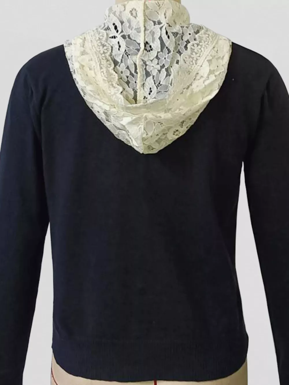 Lace Trim Hooded Cardigan, image 2