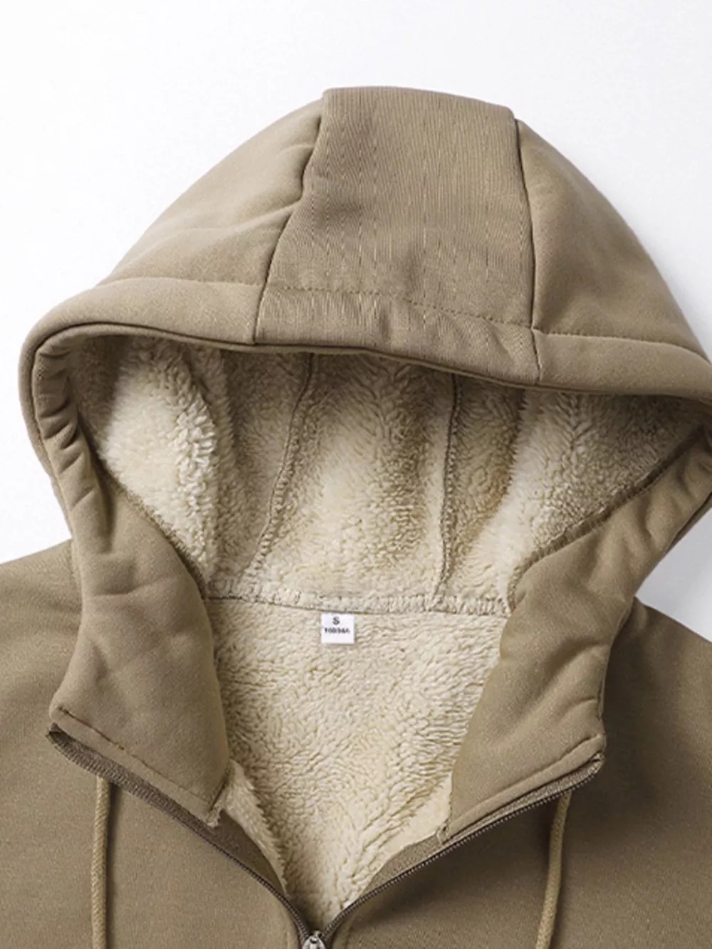 Men's Full Size Warm Fleece Lined Zip-Up Hoodie Plus Size, image 8
