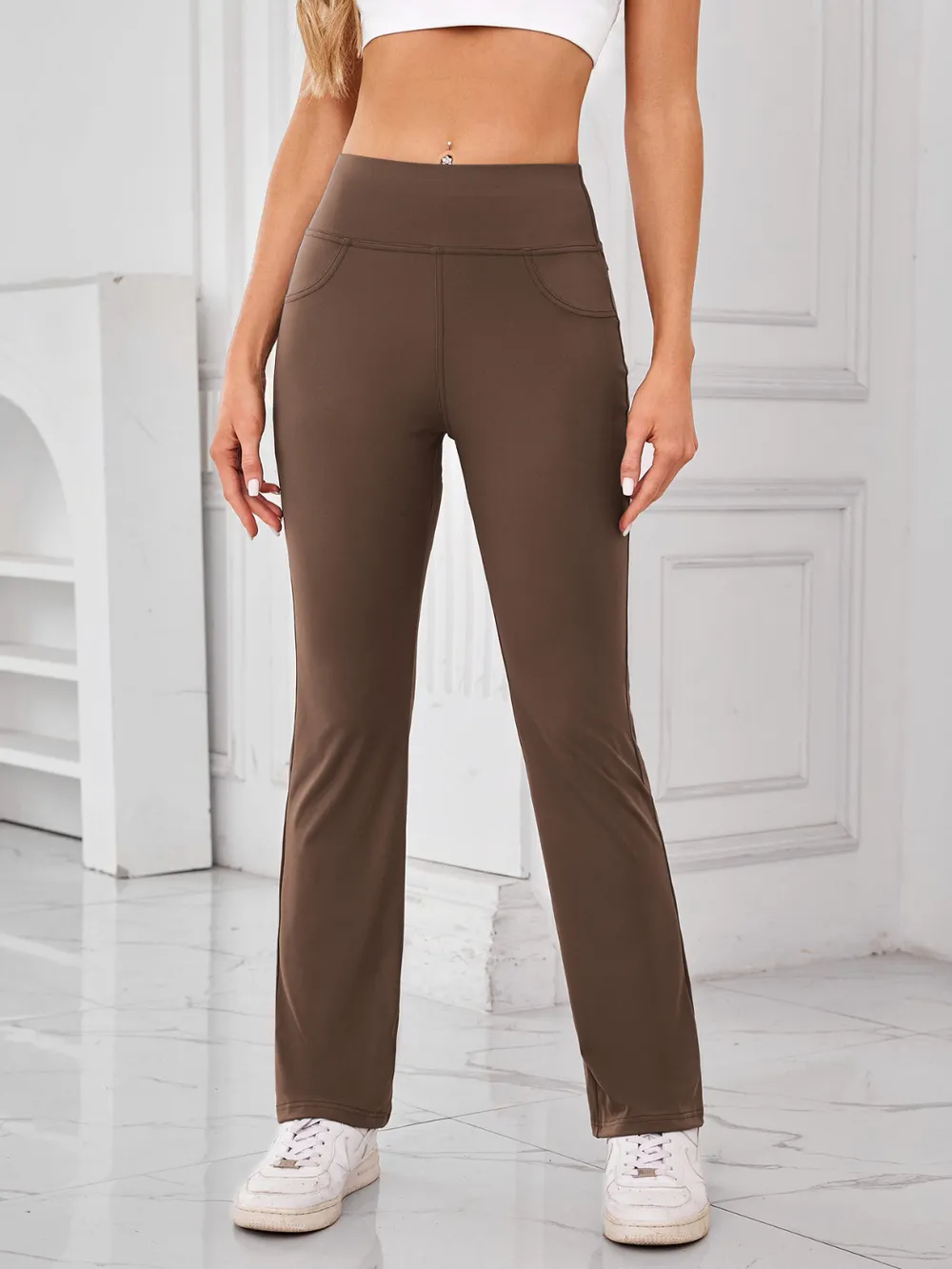 High Waist Active Pants with Pockets, image 4