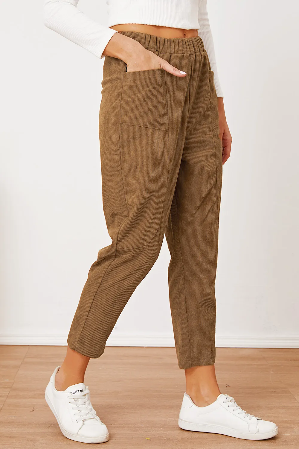 Pocketed Elastic Waist Pants, image 5