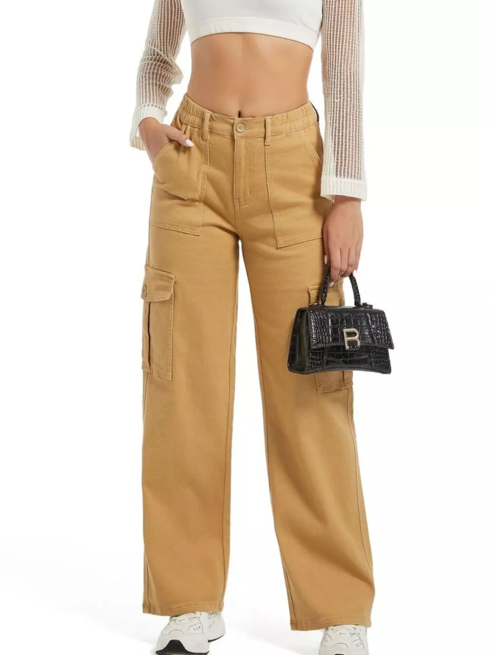 High-Waisted Cargo Jeans, image 24