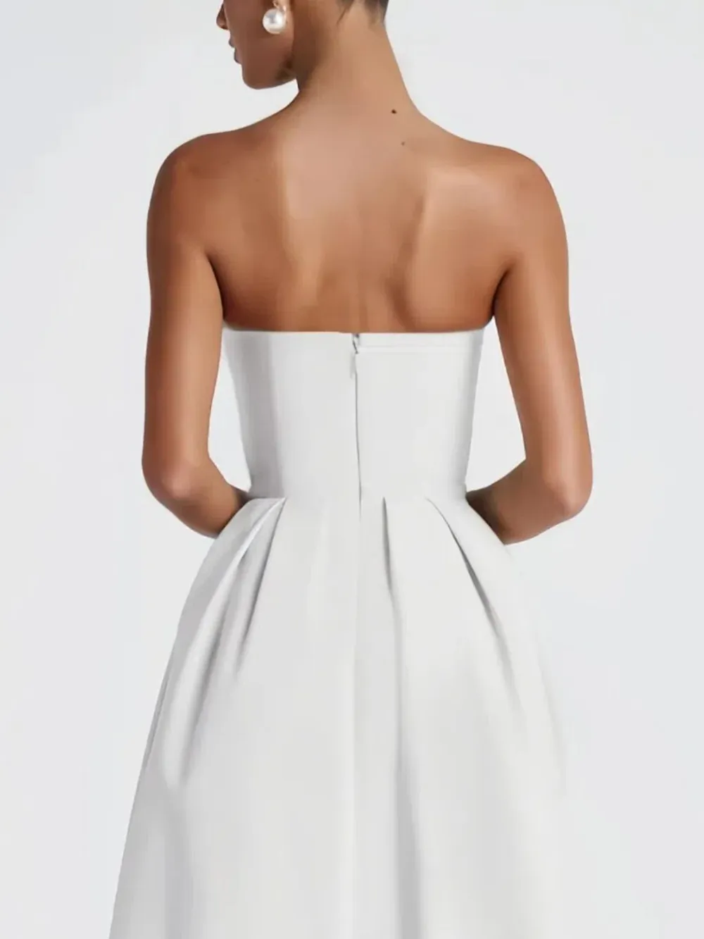 Solid Color Tube Midi Dress, image 3