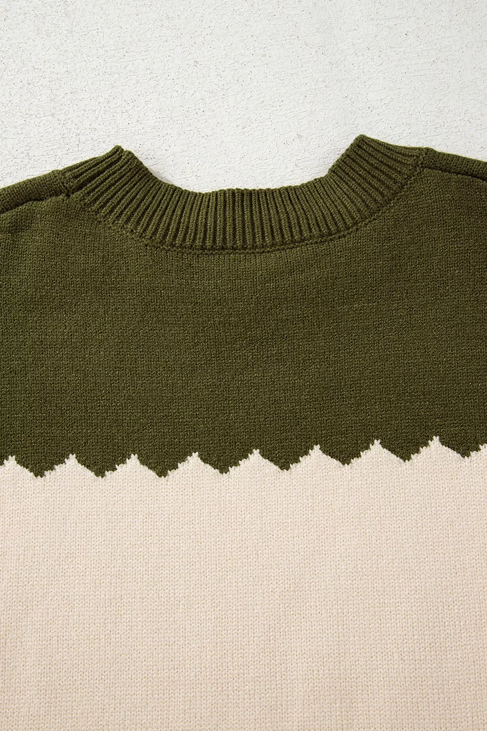 Colorblock Crew Neck Drop Shoulder Sweater, image 8