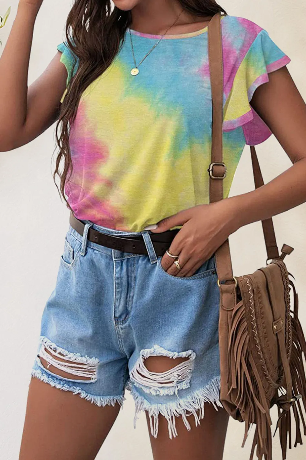 Printed Round Neck Short Sleeve T-Shirt, image 12