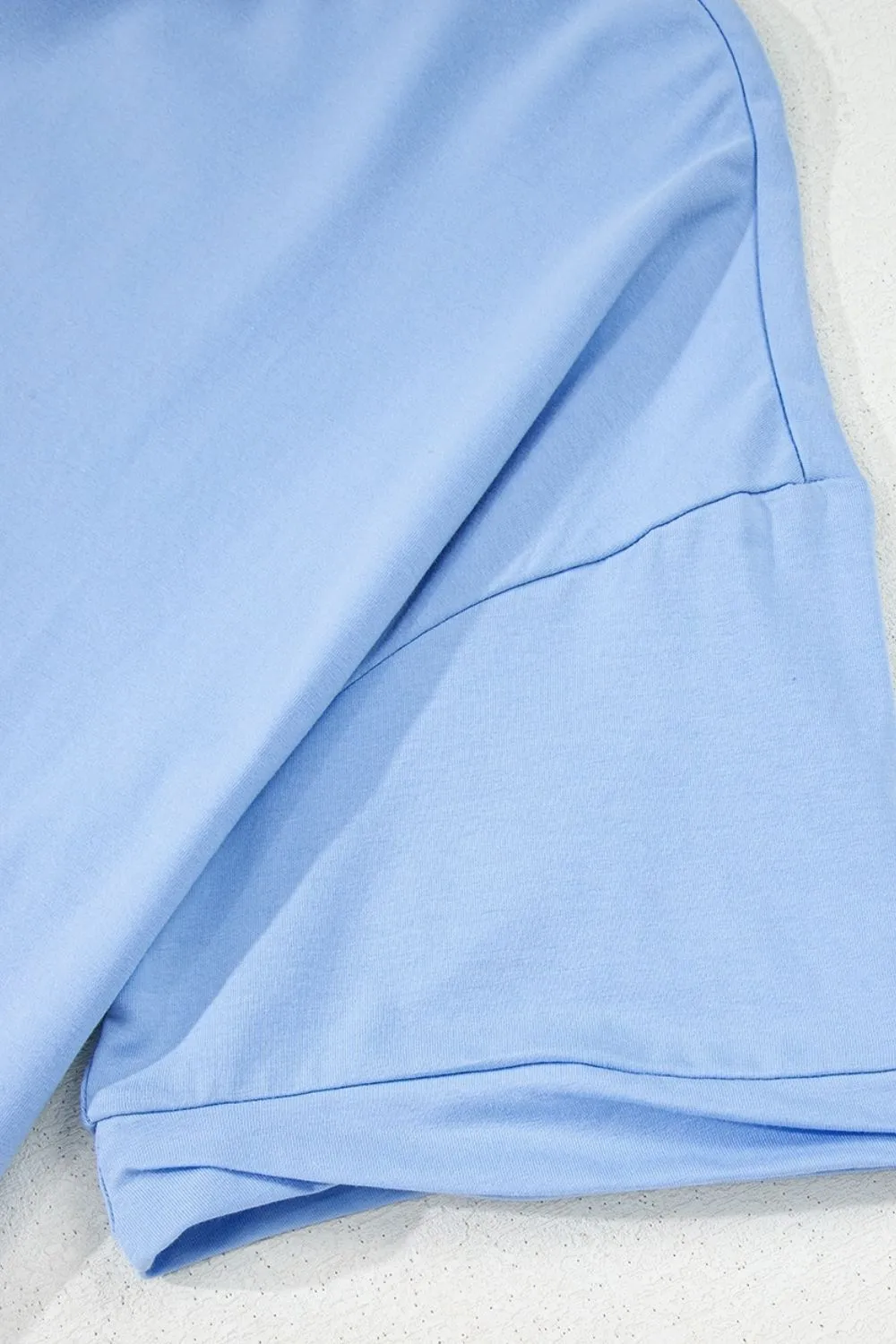 Loose Half Sleeve Hi Low Hem T Shirt, image 3