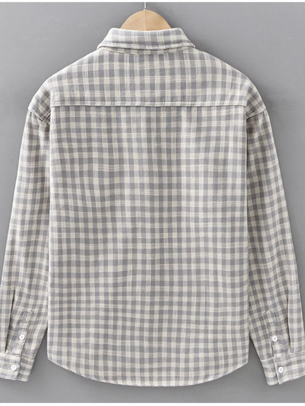 Men's Plus Size Plaid Casual Long Sleeve Shirt, image 4