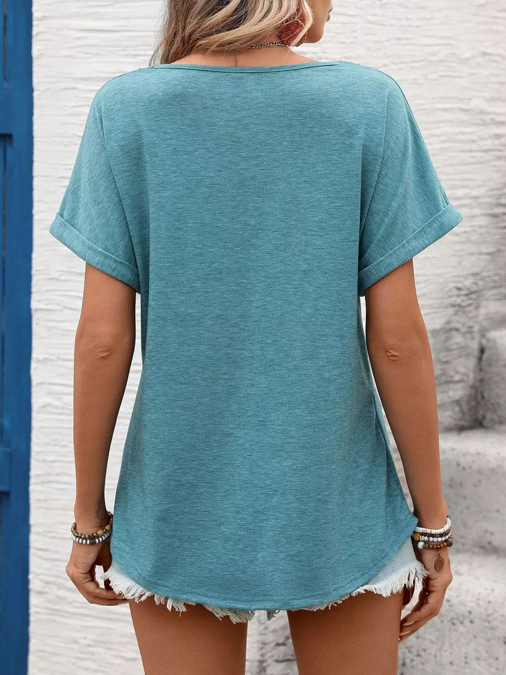 Lace Trim Short Sleeve T-Shirt, image 8