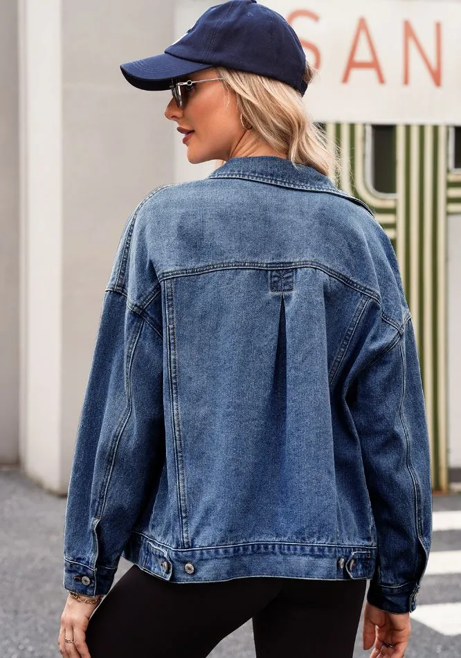 Pocketed Button Up Denim Jacket, image 2