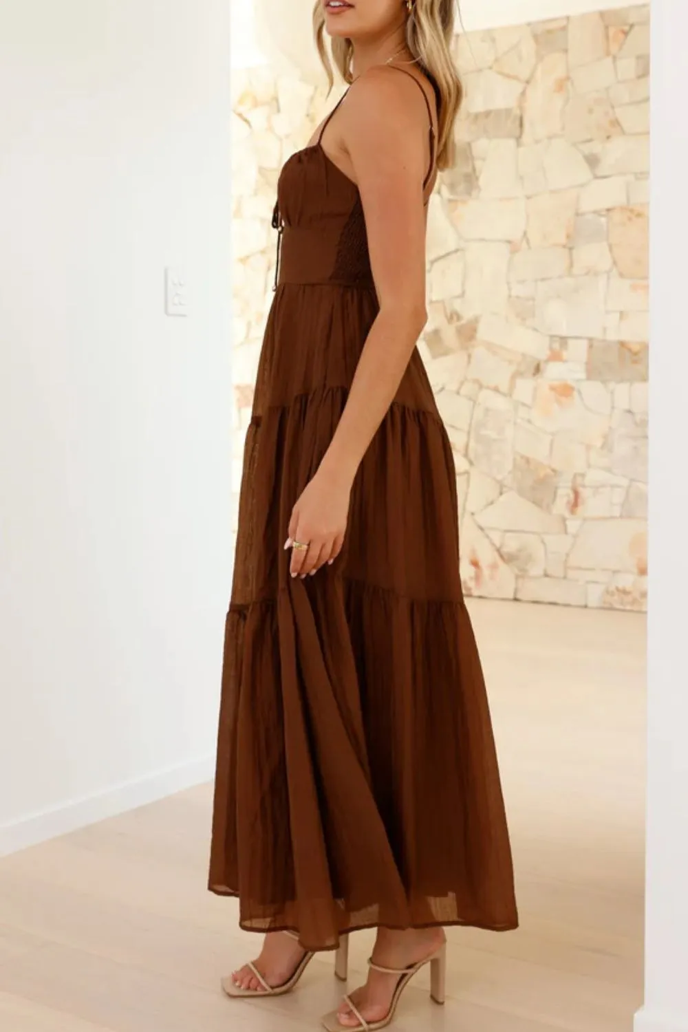 Ruched Smocked Back Cami Dress, image 7