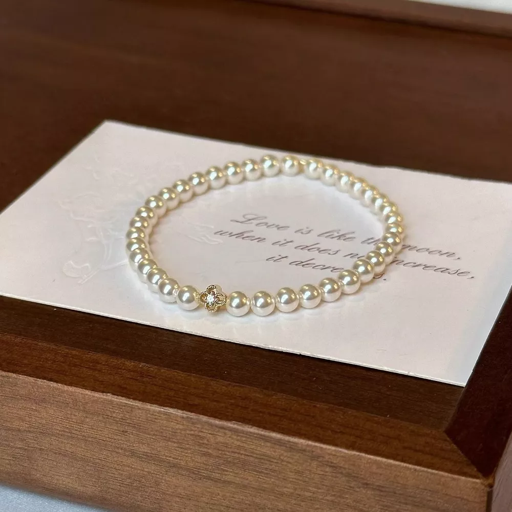 Floral Pearl Beaded Bracelet, image 2