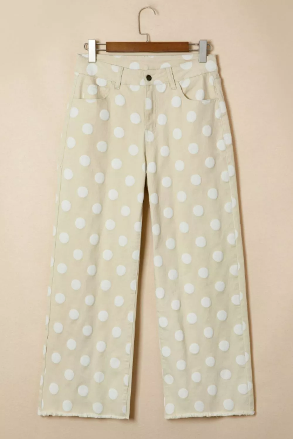 Polka Dot High-Waisted Wide Leg Jeans, image 3