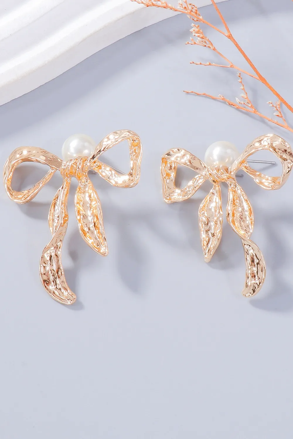Synthetic Pearl Necklace, Bow Necklace and Bow Earrings Jewelry Set, image 7