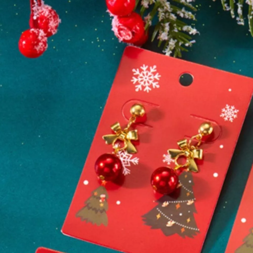 Christmas 18K Gold-Plated Ball Drop Earrings, image 4