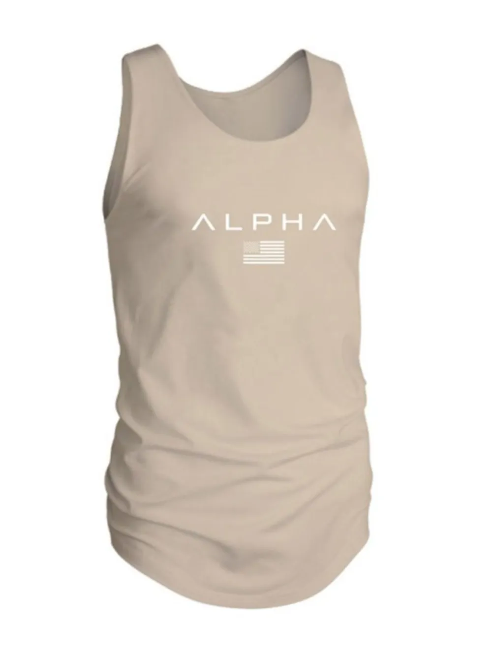 Men's US Flag Round Neck Tank, image 7