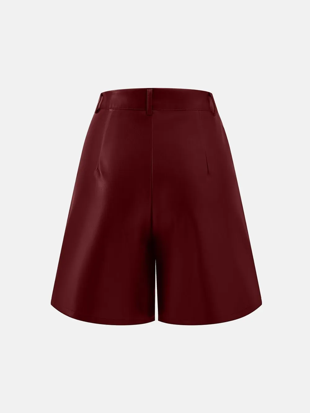 PU Leather High Rise Shorts, image 2