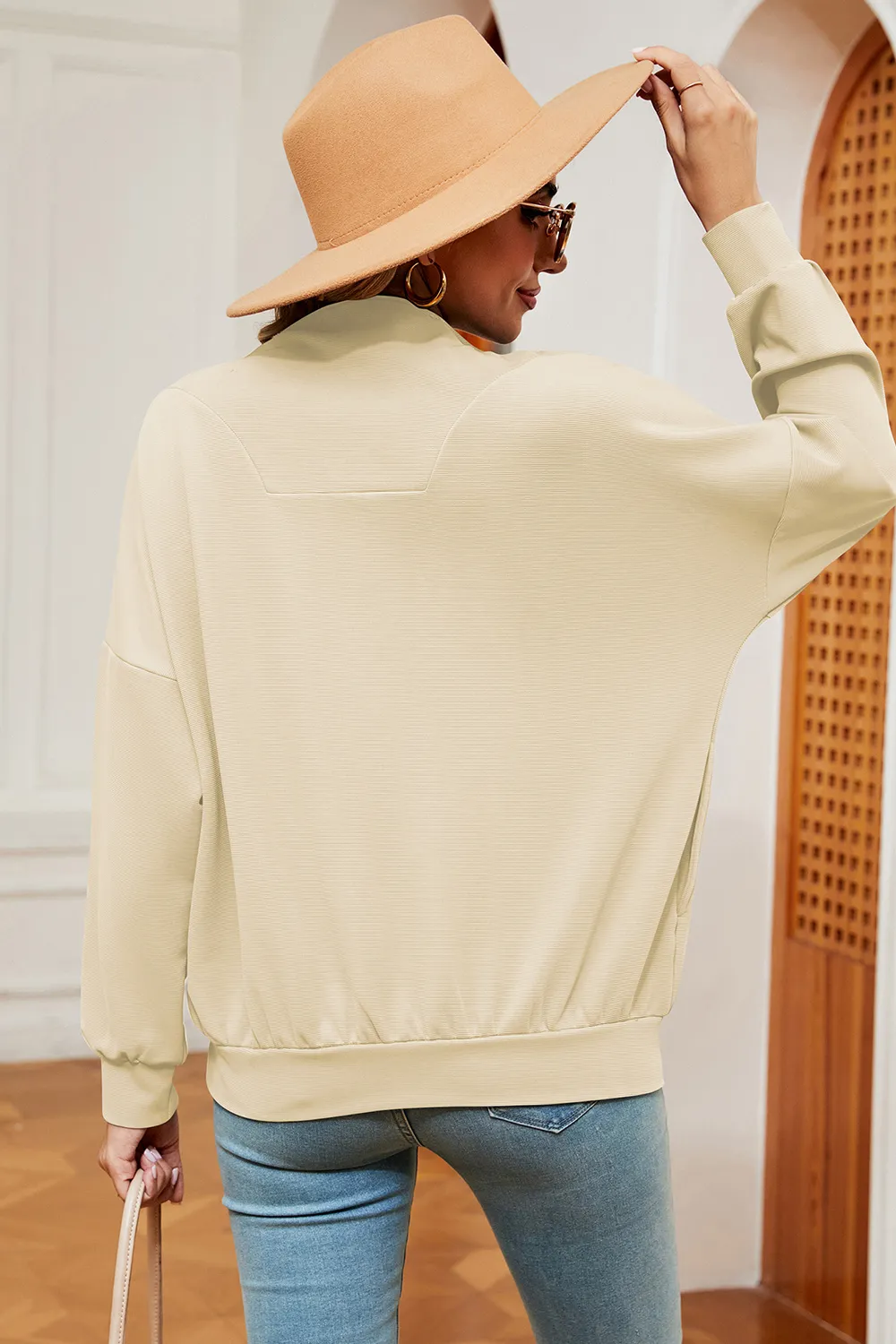 Half Zip Dropped Shoulder Sweatshirt, image 24