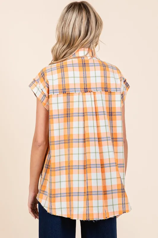 Mineral Wash Plaid Button Down Shirt, image 2