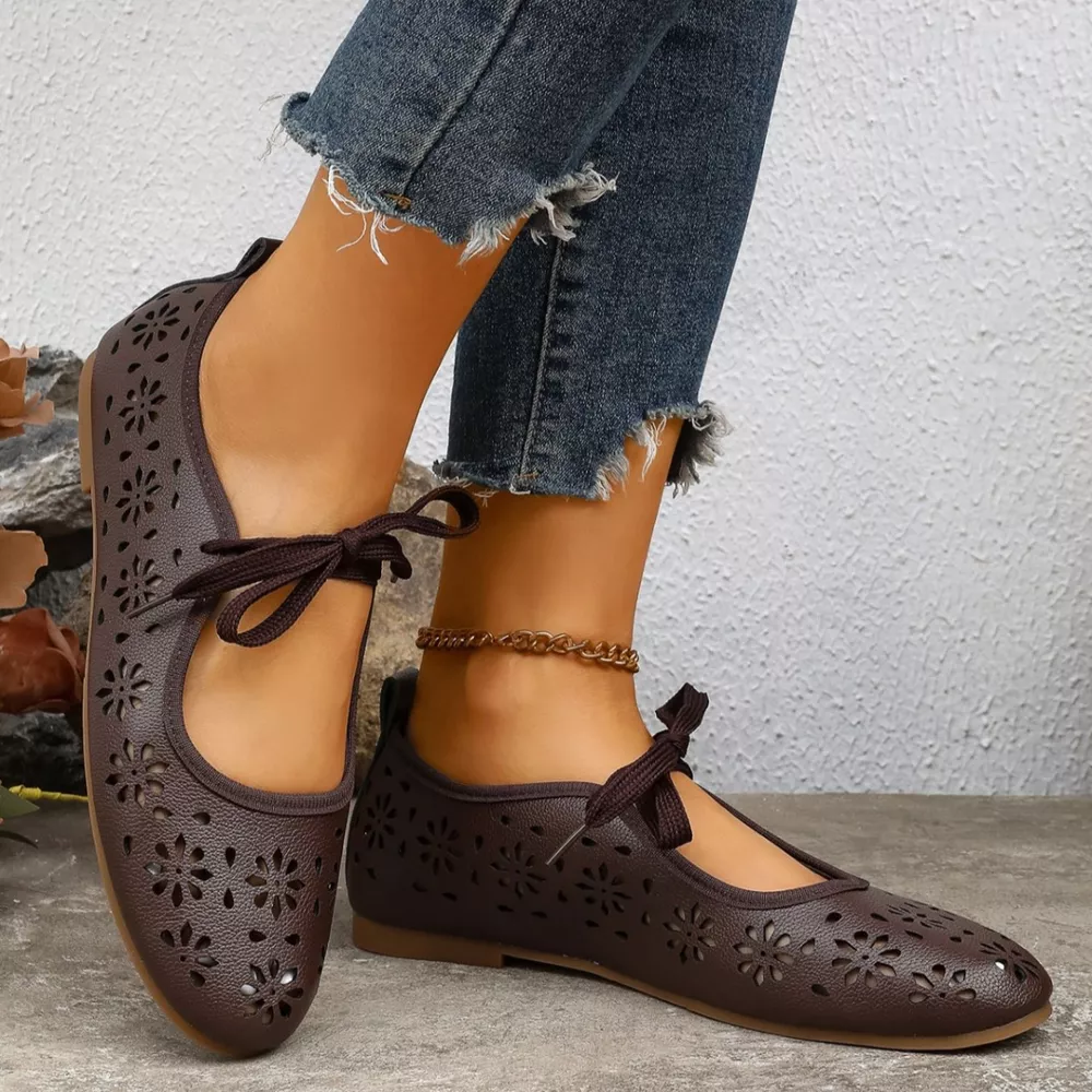 Floral Cutout Tied Slip-Ons, image 8