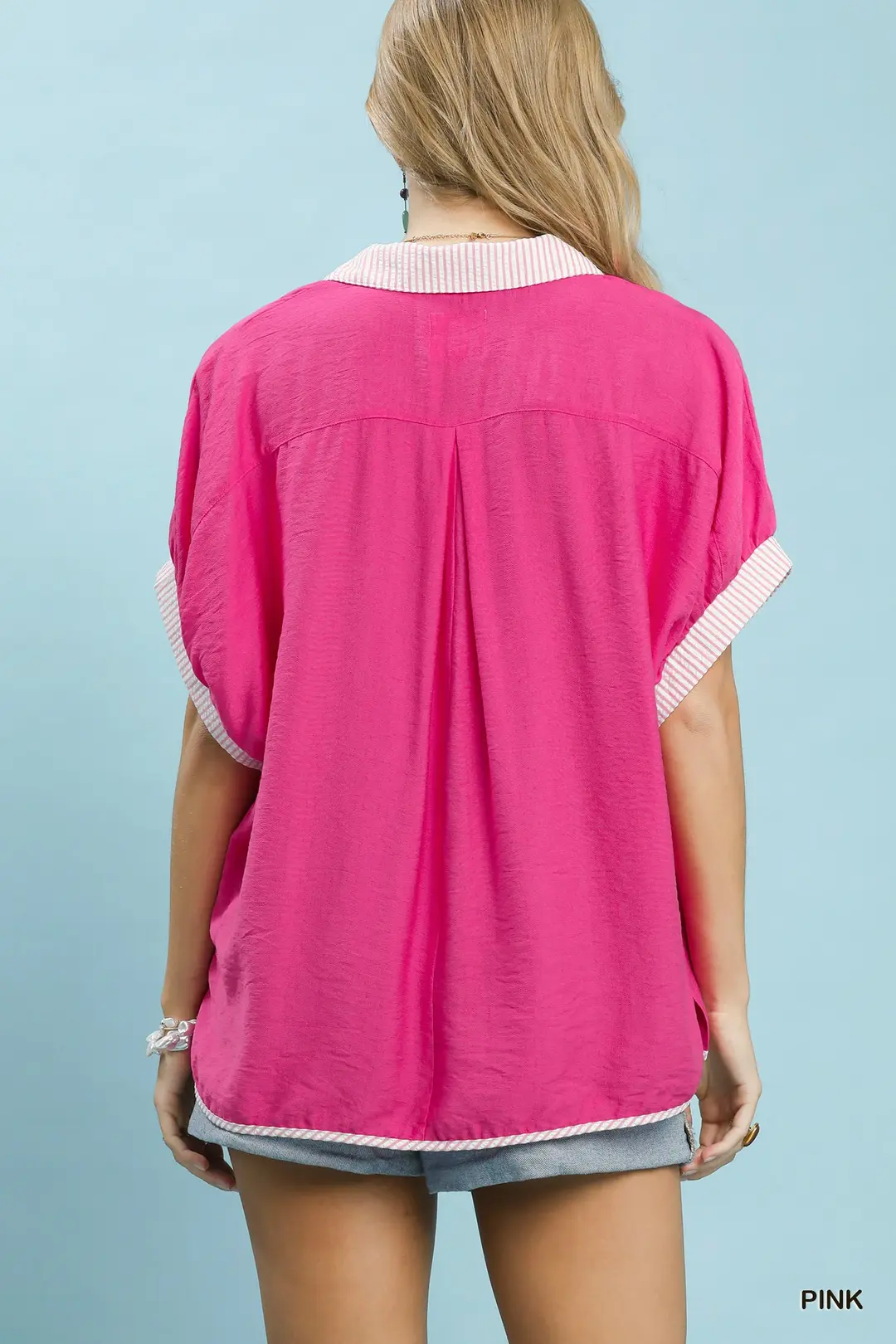 Oversized Contrast Stripe Trim Top, image 3