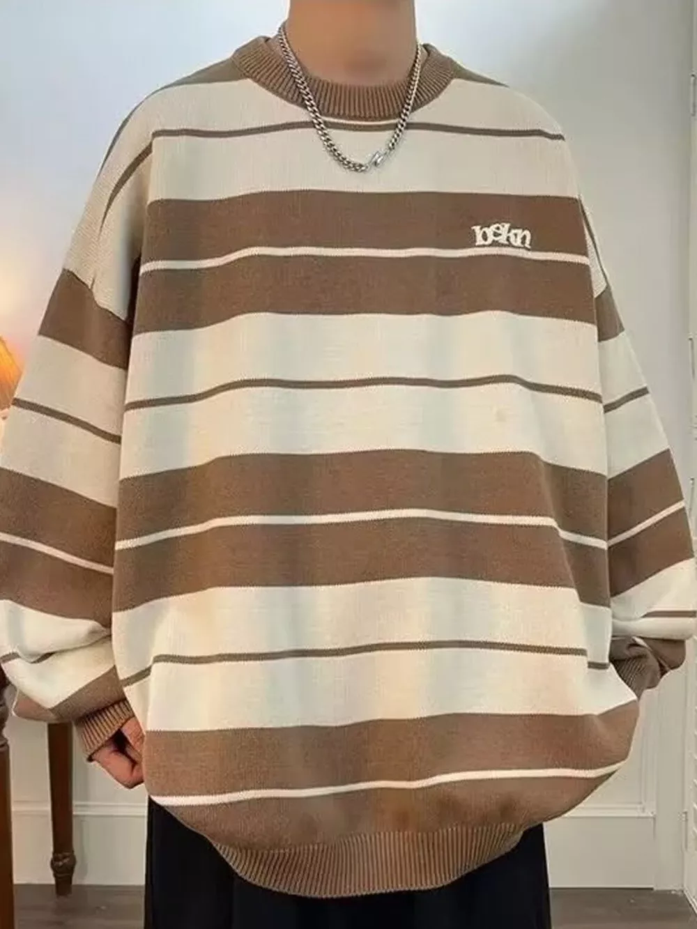 Men's Dropped Shoulder Long Sleeve Sweater, image 4