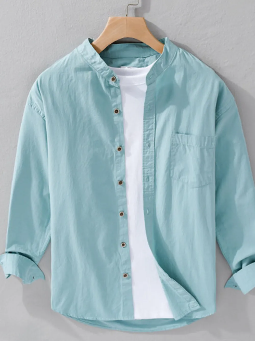 Men's Plus Size Button Up Long Sleeve Shirt, image 7