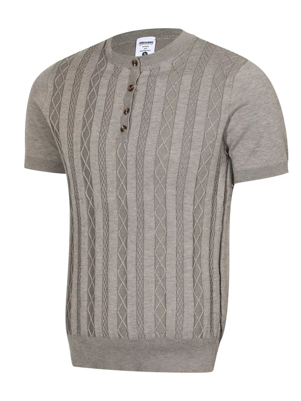 Men's Cable Knit Short Sleeve Knit Top, image 11