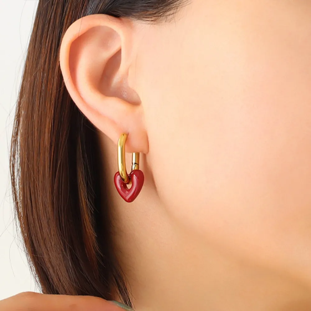 Heart Titanium Steel Earrings, image 6