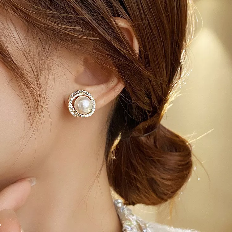 Pearl Stud Earrings, image 2