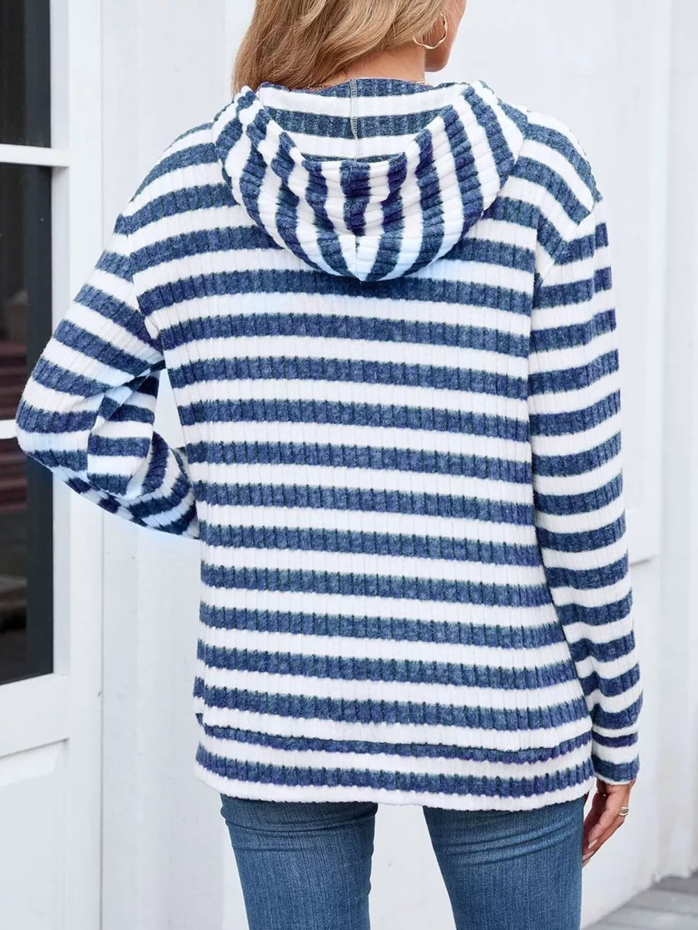 Striped Dropped Shoulder Hoodie, image 15