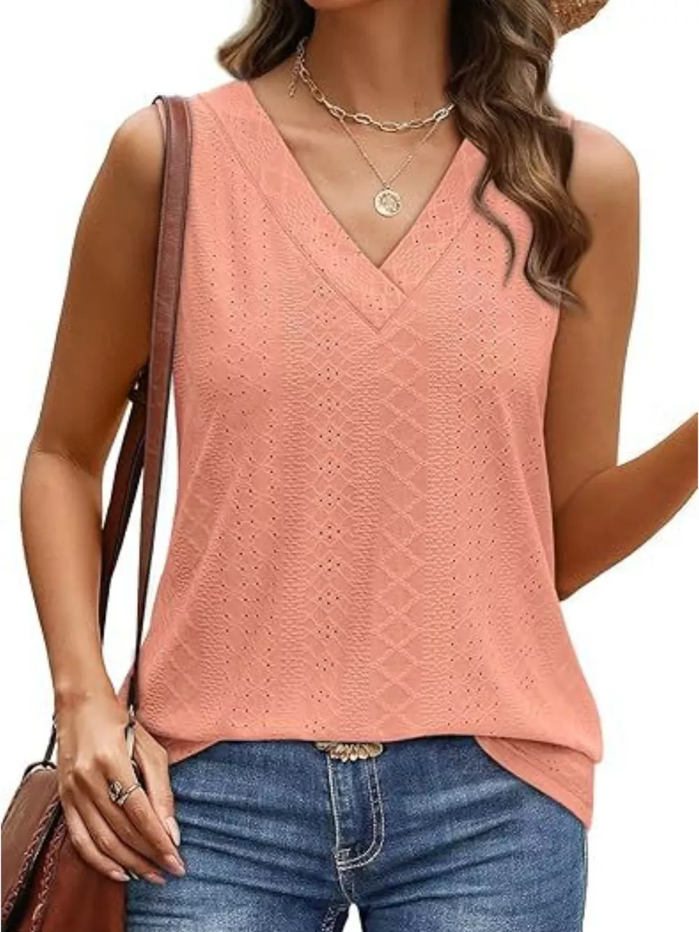 Eyelet V-Neck Tank, image 6