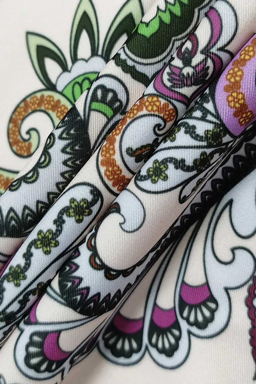 Cap, Drawstring Printed Long Sleeve Dress and Pants Swim Set, image 9
