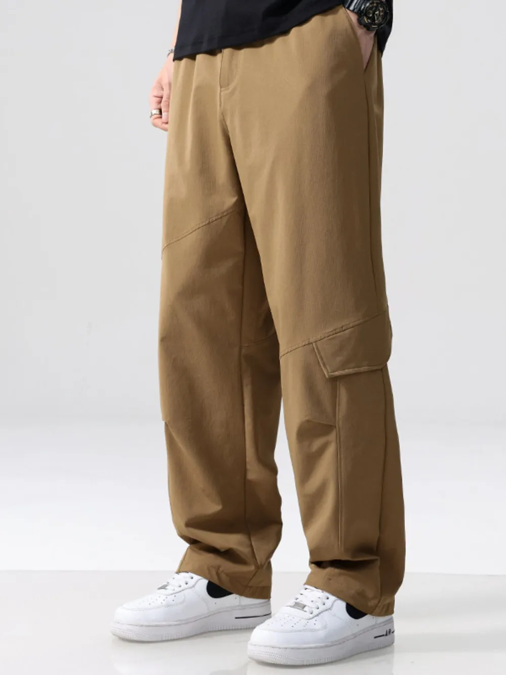 Men's Plus Size Straight Leg Cargo Combat Pants, image 5