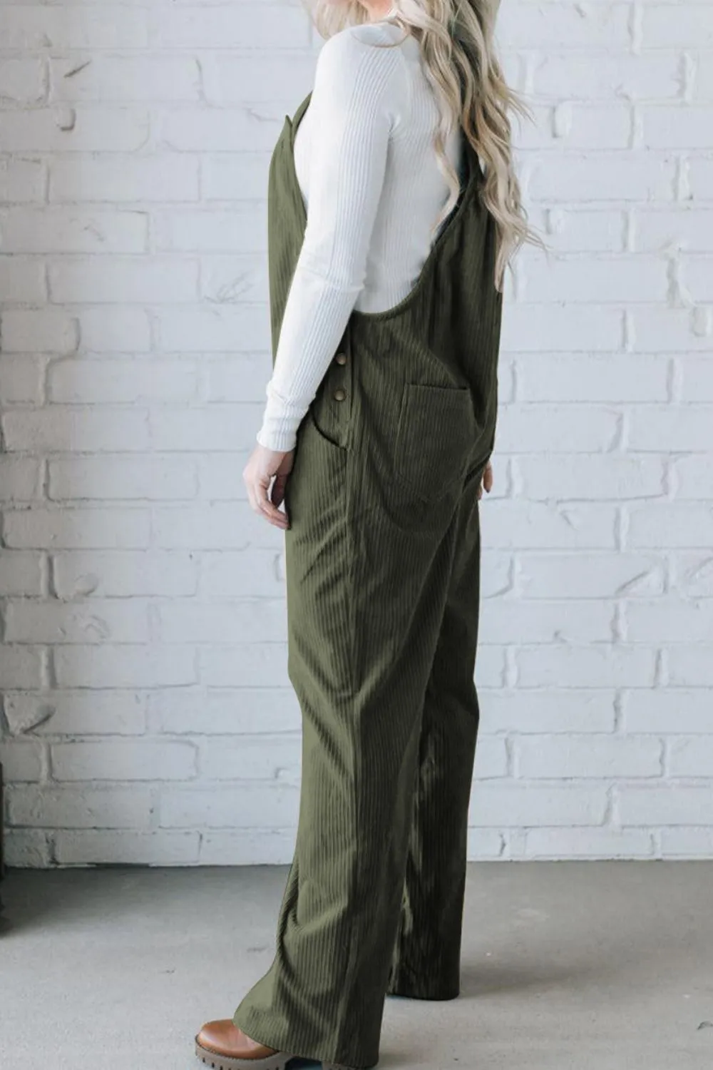 Square Neck Wide Strap Overalls, image 5