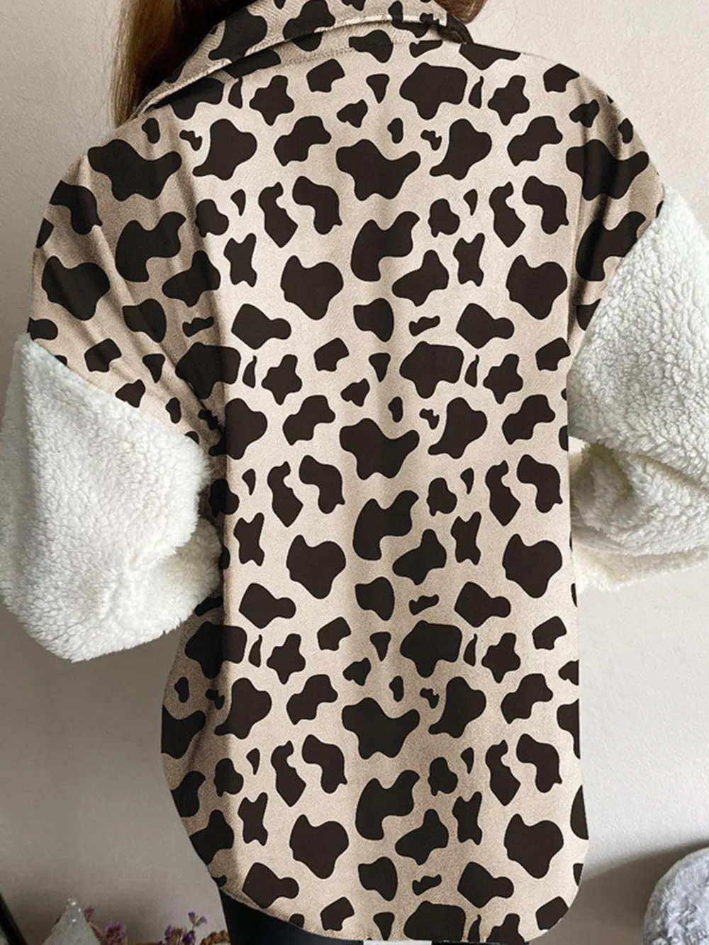 Fuzzy Button Up Long Sleeve Jacket, image 11