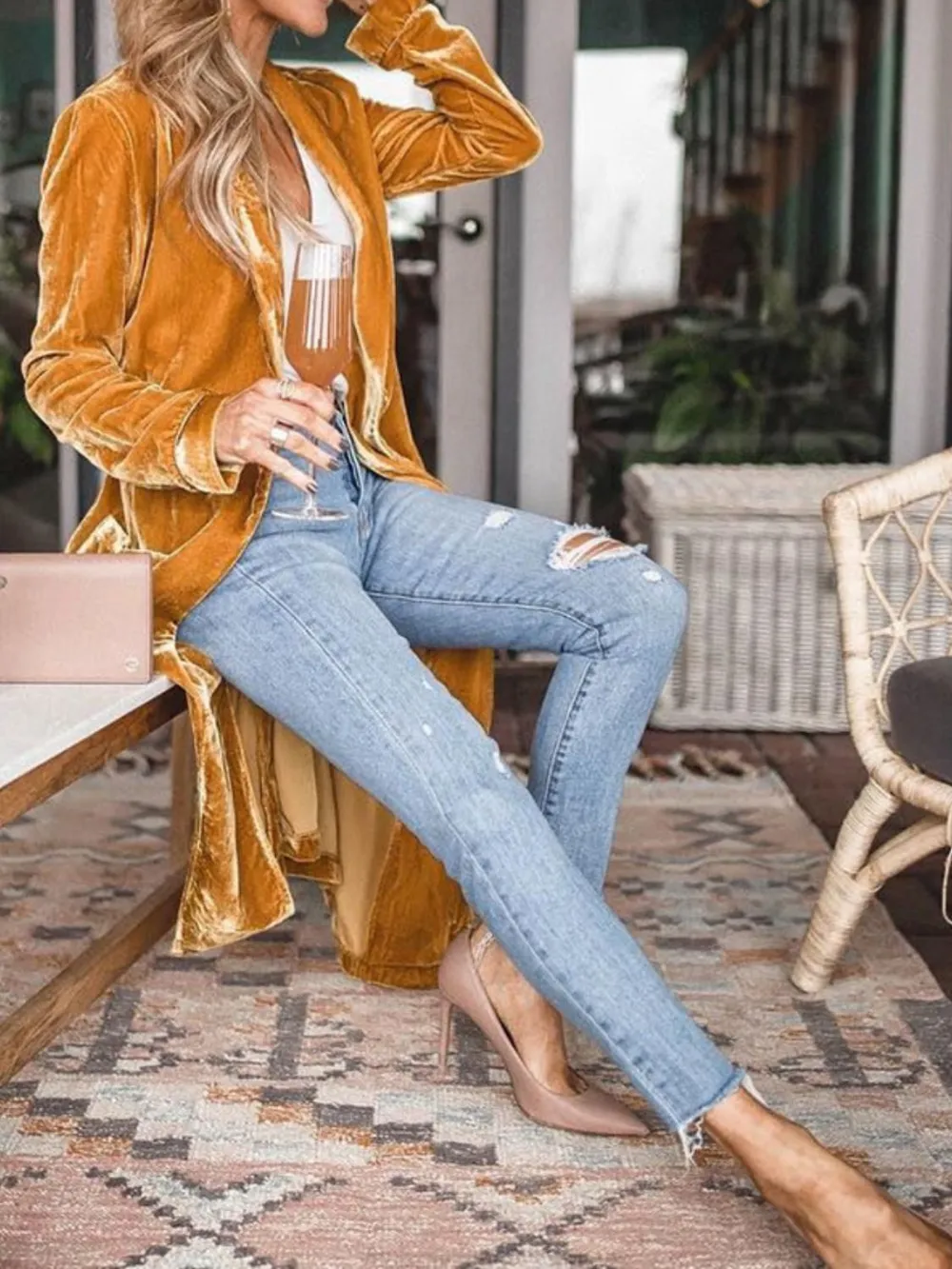 Open Front Long Sleeve Coat, image 5