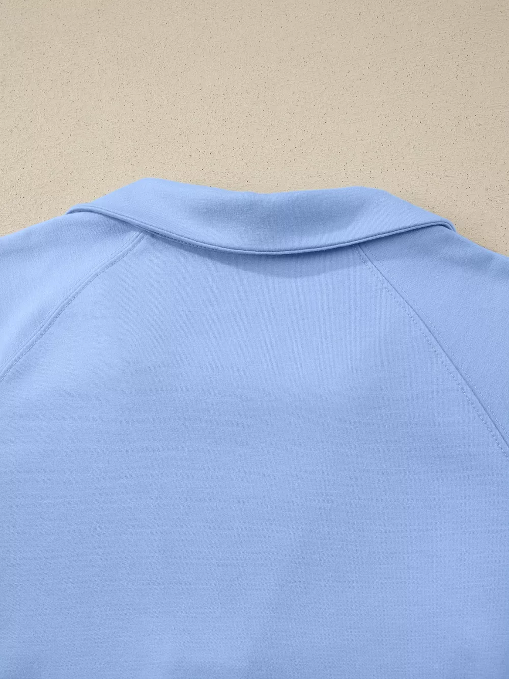 Collared V Neck Tee Drawstring Elastic Waist Shorts 2pcs Outfit, image 8