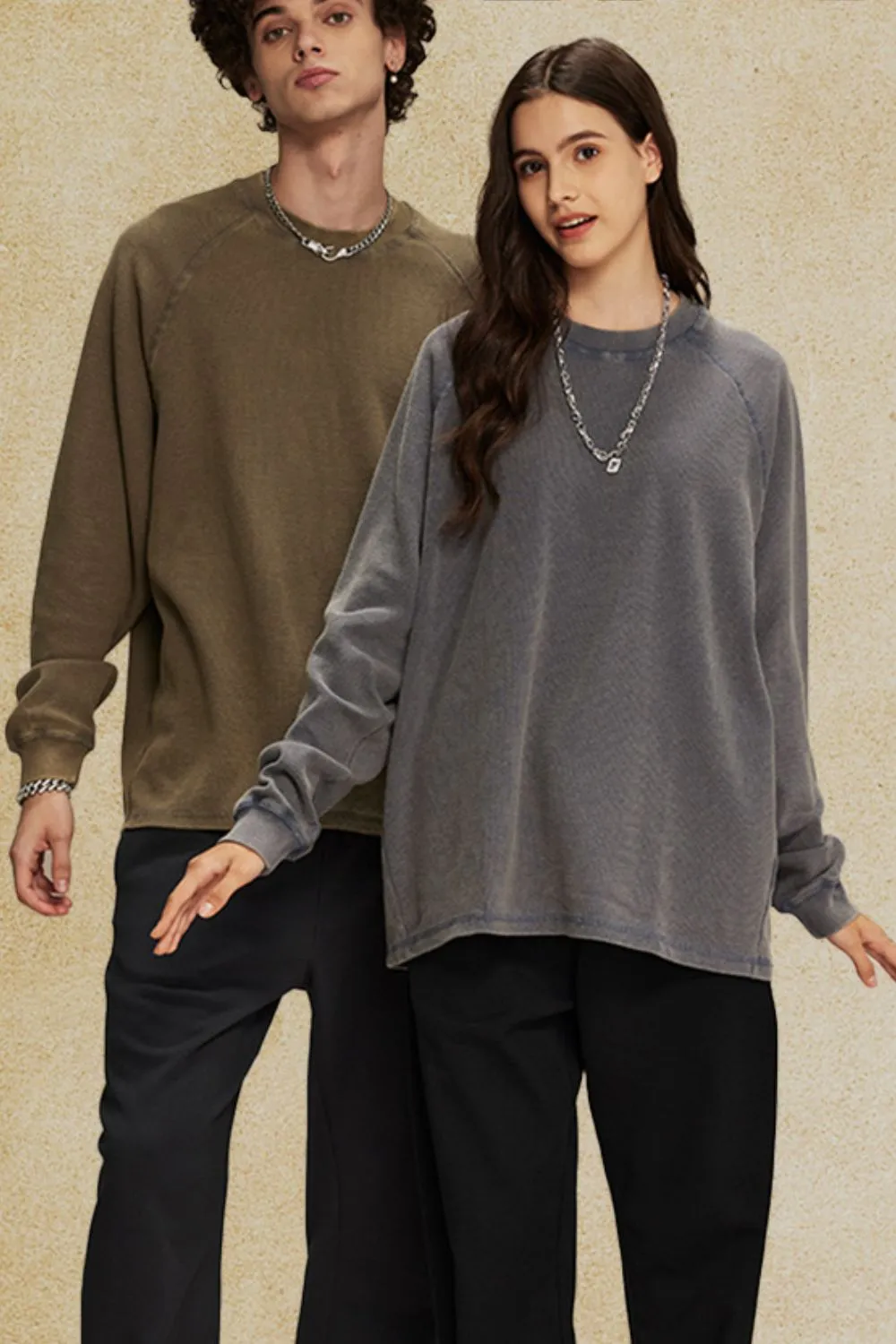Men's Round Neck Long Sleeve T-Shirt, image 2