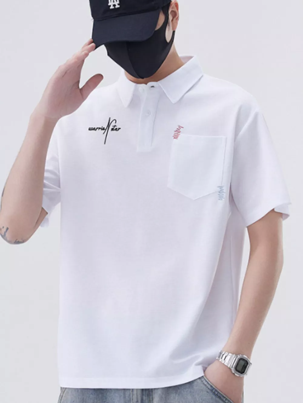 Men's Plus Size Collared Neck Short Sleeve Polo, image 9