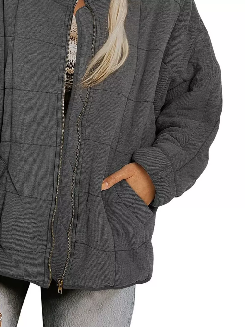 Quilted Zip Up Outerwear, image 36